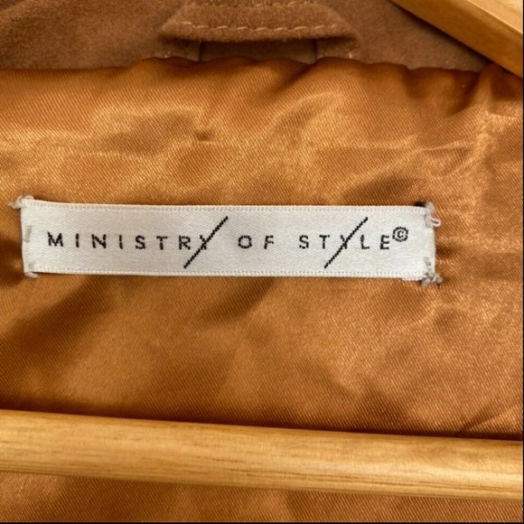 MINISTRY OF STYLE Grain Leather Suede Tan Jett Studded Jacket RRP$689 - Picture 8 of 12